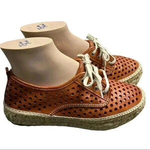 Loeffler Randall Espadrille Leather Perforated Made in Spain Size 36/6